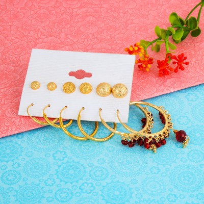 Thrillz Trendy Combo of 6 Earrings Studd Earrings for Girls and Woman Earrings Set Brass Earring Set