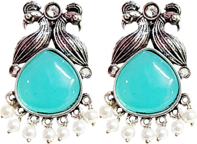Gleefolks Traditional Classic Stylish Stone Earrings Metal Drops & Danglers