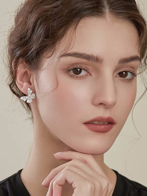 VAGHBHATT ERG-421 Zircon Stainless Steel Earring Set