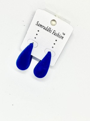 Jewelica Elegant Velvet Blue Teardrop Earrings Silicone Drops & Danglers