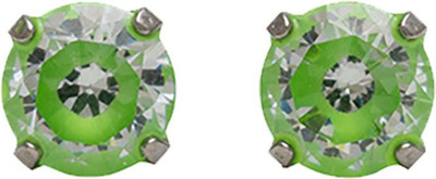 STUDEX Cubic Zirconia Neon Green Allergy Free Cubic Zirconia Metal Stud Earring