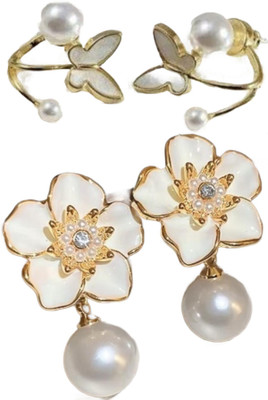 JassaJewelry Korean Elegant Stud Earrings for Girls and Women Alloy Stud Earring