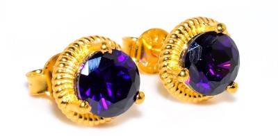 jete Gold Plated Birthstone Earcuff Stud Sapphire Sterling Silver Stud Earring