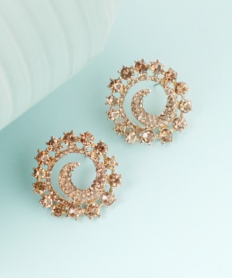SOHI Gold Plated Party Designer Stone Stud For Women Alloy Stud Earring