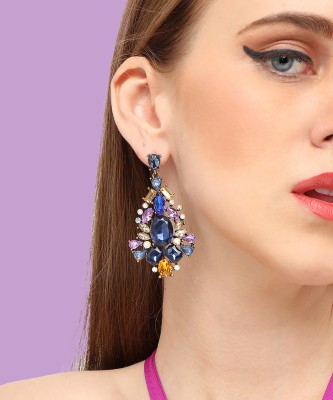 Dressberry Gold Plated Party Designer Stone Drop Earring For Women Alloy Drops & Danglers