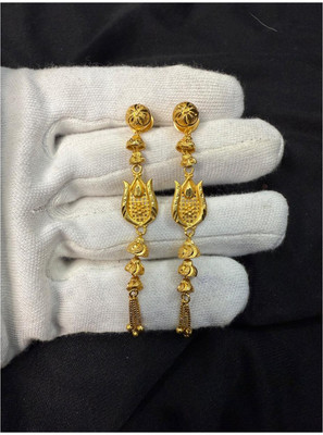 Ansh Enterpris Sui Dhaga Earring for Women and Girls Crystal Brass Drops & Danglers