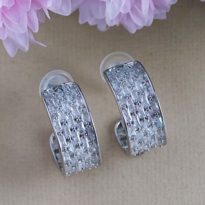 TRIBAL ZONE Stunning Cz Stone Silver Stud Earring Alloy Stud Earring