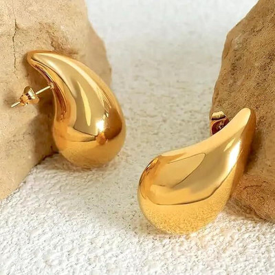 Bello Naari Golden Anti Tarnish Korean Hoop Earrings for Women & Girls Alloy Drops & Danglers