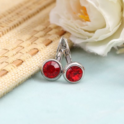 Jewelgenics Gold-Plated Korean Design Red Crystal drop & Dangler Earrings Crystal Alloy Drops & Danglers, Stud Earring, Hoop Earring