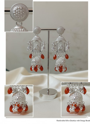 yashika tends 07-Doli-shaped chandelier jhumka Alloy, German Silver Chandbali Earring