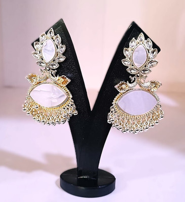 Saubhagya Collection Golden touch Resin Earrings Crystal Alloy Jhumki Earring