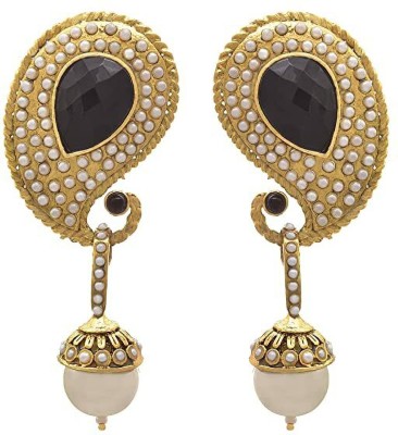 JFL - Jewellery for Less Traditional Ethnic One Gram Gold Plated Pearl Designer Earring for Women & Girls Copper Drops & Danglers