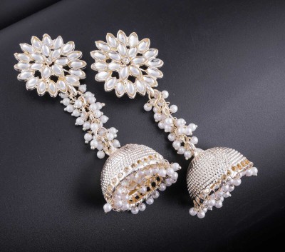 SATRANGI JEWEL SATRANGI DESIGNER JHUMKI Crystal, Pearl Alloy Jhumki Earring