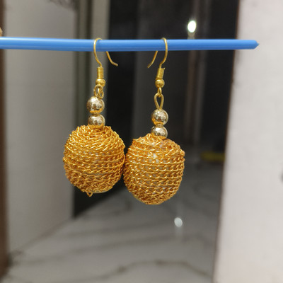 DIPRIYA GALLERY Beautiful stylish golden Ball earrings Plastic, Alloy Drops & Danglers