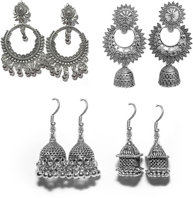 Jhumka Street Jhumki Earrings for girls and woman's combo Pack of 4 Alloy Jhumki Earring