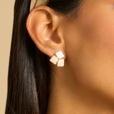 Kushal's Fashion Jewellery Ruby Gold-Plated Contemporary Trendy Studs Copper Stud Earring