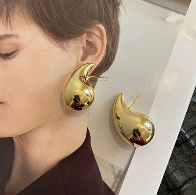 Celestique Golden Waterdrop Earrings Latest Trendy Earrings for women Alloy Stud Earring