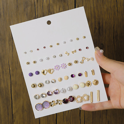 Vembley Multicolor Studs Combo Of 30 Pairs Of Earrings Alloy Stud Earring