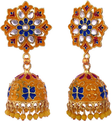 alysa Premium Enamel Butterfly Alloy Jhumki Earring