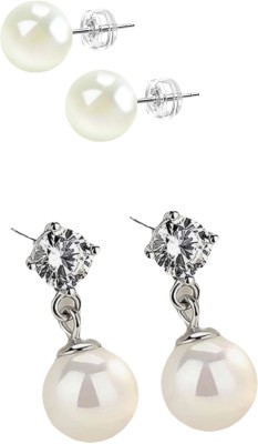 Flaring Pearl Earring Dangle Drop earring for women Pearl, Cubic Zirconia Alloy Stud Earring