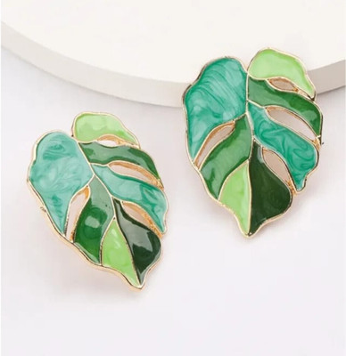 Saugaat Craft Korean Trendy Leaf Earrings For Women Girls Light Weight Western Party Wear Alloy Stud Earring, Earring Set