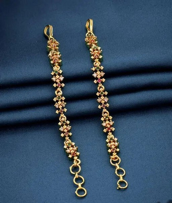 kizonil Gold Plated A.D fancy kan ser/kan chain For Women Cubic Zirconia Brass Ear Thread
