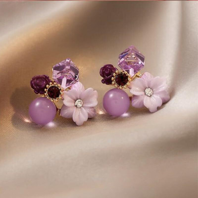 Devisha Trinkets Korean/ Western Earrings for Women for Girls Party wear Cubic Zirconia, Pearl Crystal Stud Earring