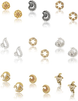 MAHESHWARI FASHION CRAZE New fashion earrings & stud combo pack of - 9 pairs earrings Beads Alloy Stud Earring