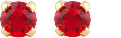 STUDEX 3MM -July Ruby Birthstone 24K Pure Gold Plated Stainless Steel Stud Earring