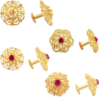 VIGHNAHARTA Golden Alloy Stud Earrings Combo Set(4 Pair Earrings ) Cubic Zirconia Alloy Stud Earring