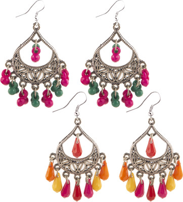 Jamleen Gallery Handmade Traditional Beaded Earrings Combo Alloy Jhumki Earring