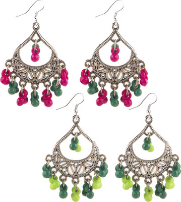Jamleen Gallery Ethnic Beaded Earrings Combo (2 Pairs) Alloy Jhumki Earring