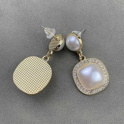 neze NZ 10 New Trendy Pearl Dangle Earrings Vintage Geometric Stud Earrings Alloy Drops & Danglers