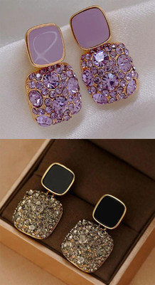 GloAww Western Style Trending Combo Pack of 2 Korean Studs Earrings For Women And Girls Alloy Stud Earring, Drops & Danglers