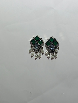 AZTAZ Silver Grace Polki Earrings Alloy Stud Earring