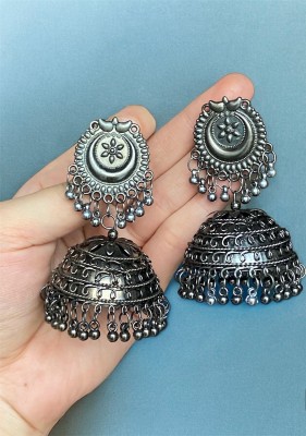 Luckshay creations Latest Stylish Oxidised Silver Combo Earrings For Women And Girls Alloy Jhumki Earring, Earring Set