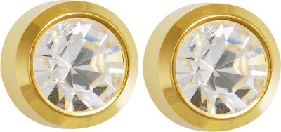 STUDEX 2MM April – Crystal Bezel 24K Pure Gold Plated Metal Stud Earring
