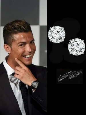 FEEVO RONALDO DIMOND STUD Diamond Stainless Steel Stud Earring