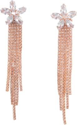 Anxvi Latest Design Rose Gold Plated AD Western Cocktail Style Earrings Alloy Drops & Danglers