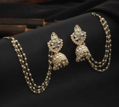 Krishaa Enterprises Bahubali Alloy Artificial Traditional Design Earrings Ideal for Fancy Occasions Beads Alloy Earring Set