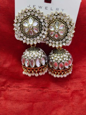 GRAHNILIFESTYLE JHUMKA EARRINGS FOR GIRLS AND WOMEN Beads,  Alloy, Brass, Crystal, Stone, Zinc Jhumki Earring