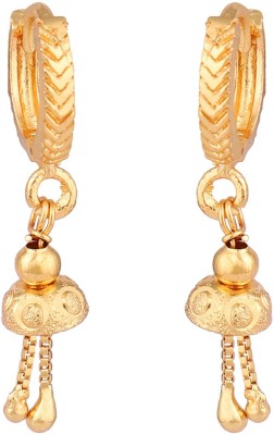 Jewels Capital Decent Look Gold Plated Tasselled Lightweight Hoop Earrings_JC Brass Hoop Earring