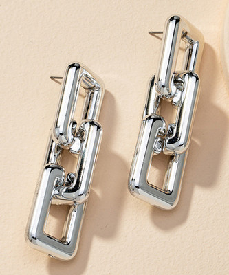 Vembley Designer Korean Grey Drop Earrings For Women And Girls 2 Pcs/Set Metal Drops & Danglers