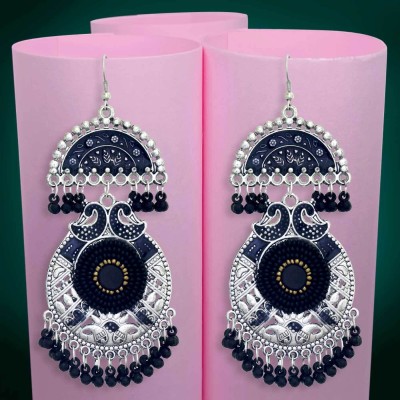 Fashion Fusion Meena Moti Mayur Alloy Chandbali Earring