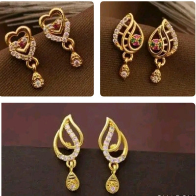 VIAANA CREATION 1 gram gold earrings for womens and girls Copper, Brass Stud Earring
