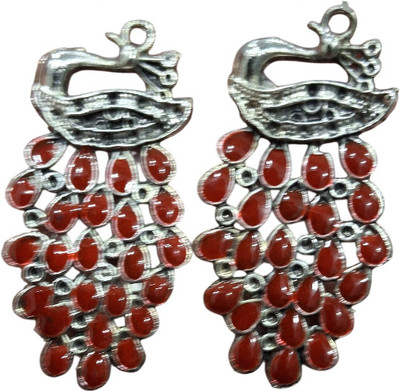 Kavi Traders Collection Peacock Style Red Alloy Stud Earring