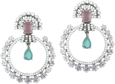 IKSAVA AD circular dangle earrings Diamond Brass Drops & Danglers