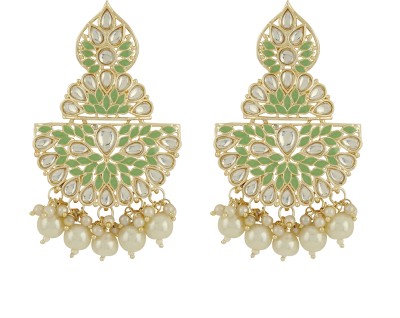 Teejh Nityashri Mint Gold Enamel Alloy Earring Set