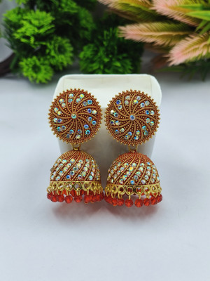 MAYTAG Fancy Big Size Jhumka Earrings For Women And Girls Diamond Alloy Jhumki Earring, Earring Set