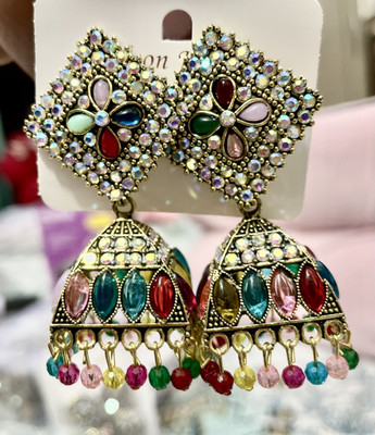 Hari Ecom Jhumki JH-12 Cubic Zirconia Alloy Jhumki Earring